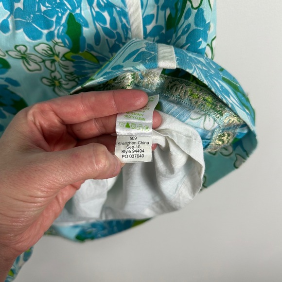 Lilly Pulitzer Originals Blue Floral Mini Dress Size 2 Pockets Preppy Resort - Picture 8 of 15